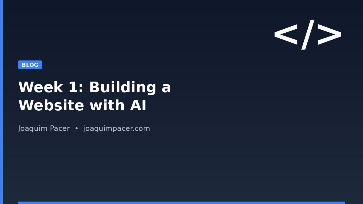Week 1: Building a Website with AI and a Healthy Disrespect for Pointless Restrictions